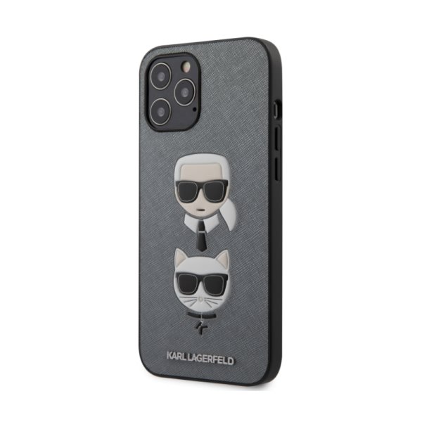 Tok Karl Lagerfeld Saffiano K&C Heads for iPhone 12 mini, silver