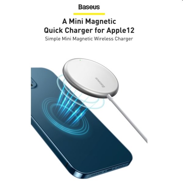 Baseus Simple Mini MagSafe töltő USB-C 1.5m, fehér