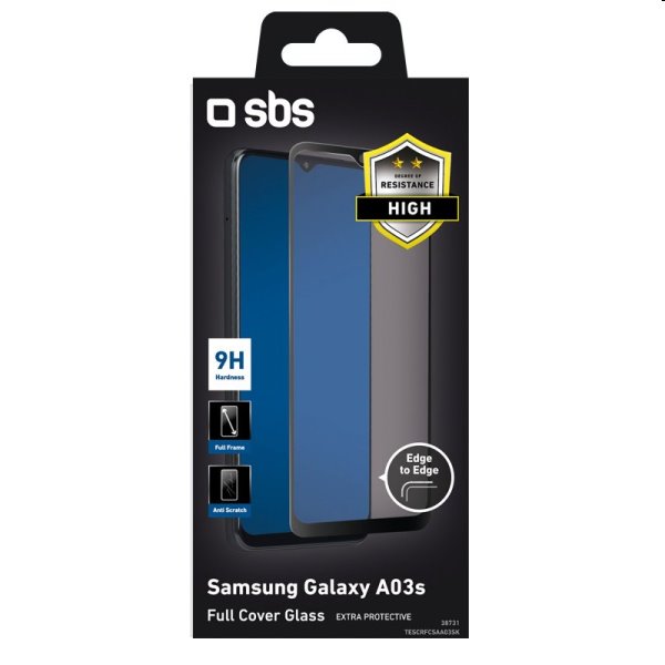 Edzett üveg SBS Full Cover for Samsung Galaxy A03s/A02s, fekete