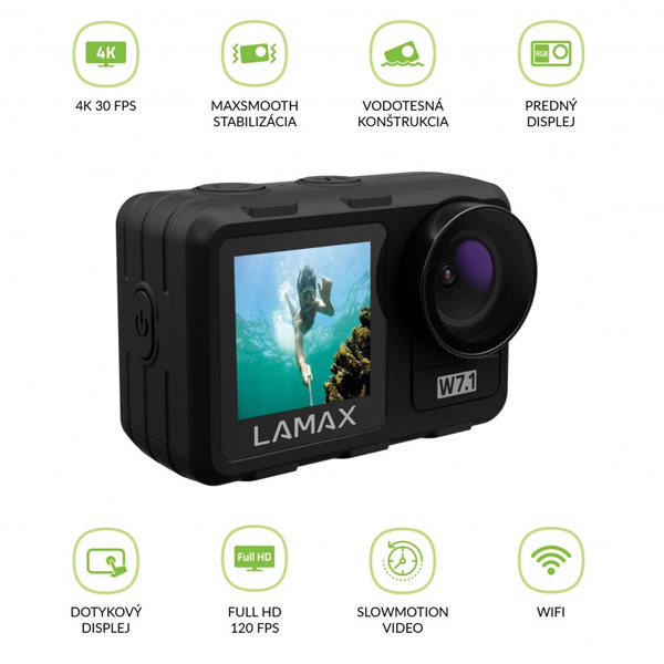 LAMAX W7.1 akciókamera, fekete