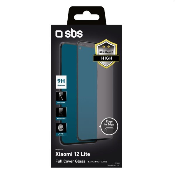 Edzett üveg SBS Full Cover for Xiaomi 12 Lite, fekete