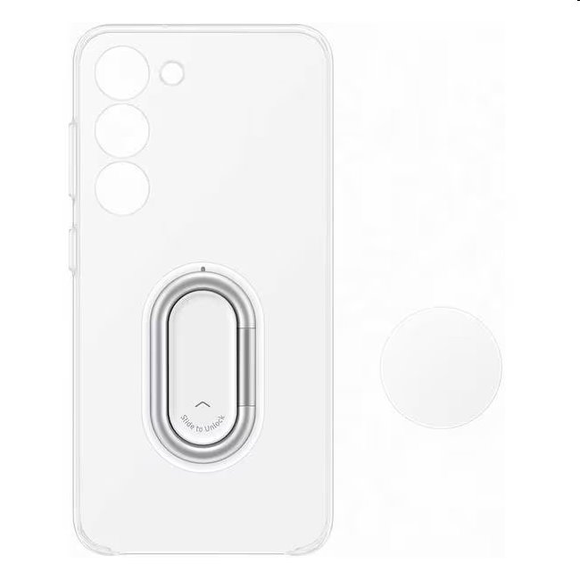 Clear Gadget tok Samsung Galaxy S23 számára, transparent (levehető fogantyúval)