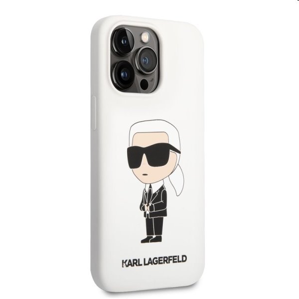 Hátlapi tok Karl Lagerfeld Liquid Silicone Ikonik NFT for Apple iPhone 13 Pro, fehér