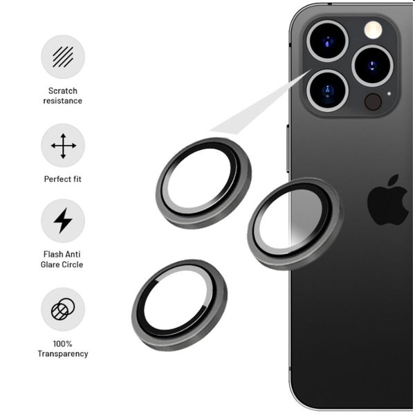 FIXED védőüvegek a fényképezőgép lencséire Apple iPhone 13/13 mini számára, ezüst
