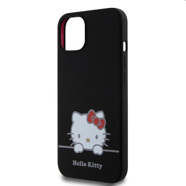 Hello Kitty Liquid Silicone Daydreaming Logo hátlapi tok Apple iPhone 13 számára, fekete