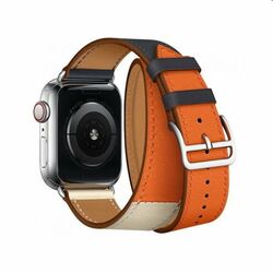 Óraszíj borjúbőr (dlhý) COTEetCI  Apple Watch 42/44/45mm,kék/narancssárga