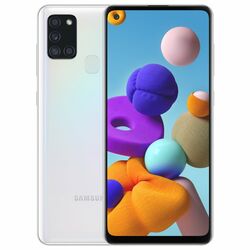 Samsung Galaxy A21s - A217F, 4/128GB, fehér, B osztály – használt, 12 hónap garancia