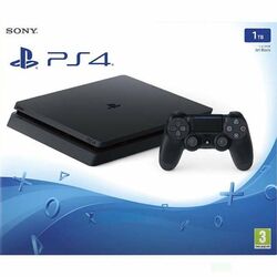 Sony PlayStation 4 Slim 1TB, jet fekete SN - használt termék, 12 hónap garancia