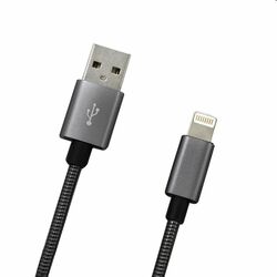 MobilNET Adat- és töltőkábel USB/Lightning, 2A, 1m, szürke