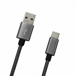 MobilNET Adat- és töltőkábel USB/USB-C, 2A, 1m, szürke