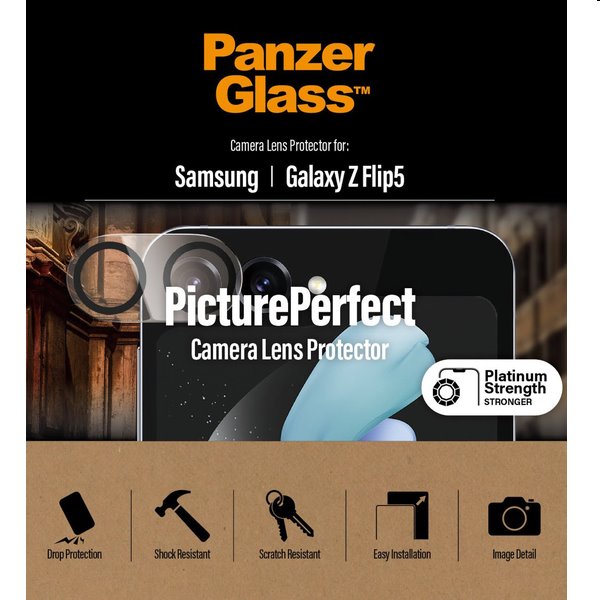 PanzerGlass védőtok a fényképezőgép lencséjére Samsung Galaxy Z Flip5 számára