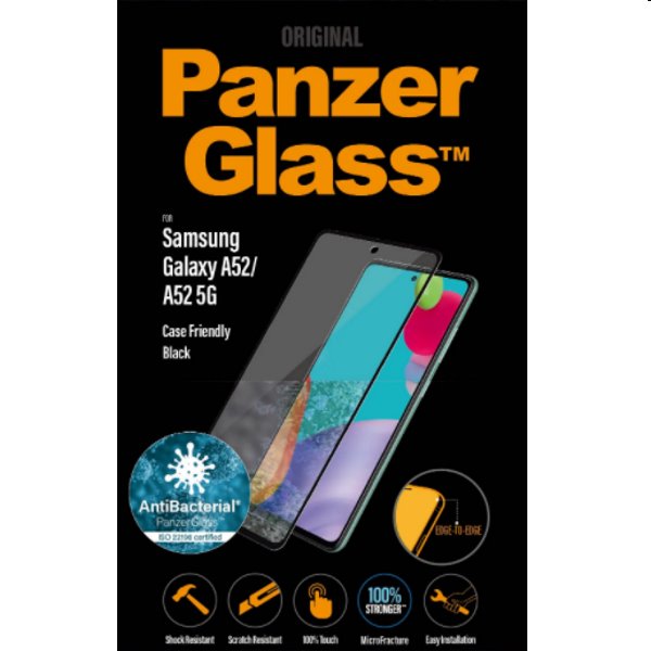 Védőüveg PanzerGlass Case Friendly AB for Samsung Galaxy A53 / A52 - A525F / A52s 5G, fekete