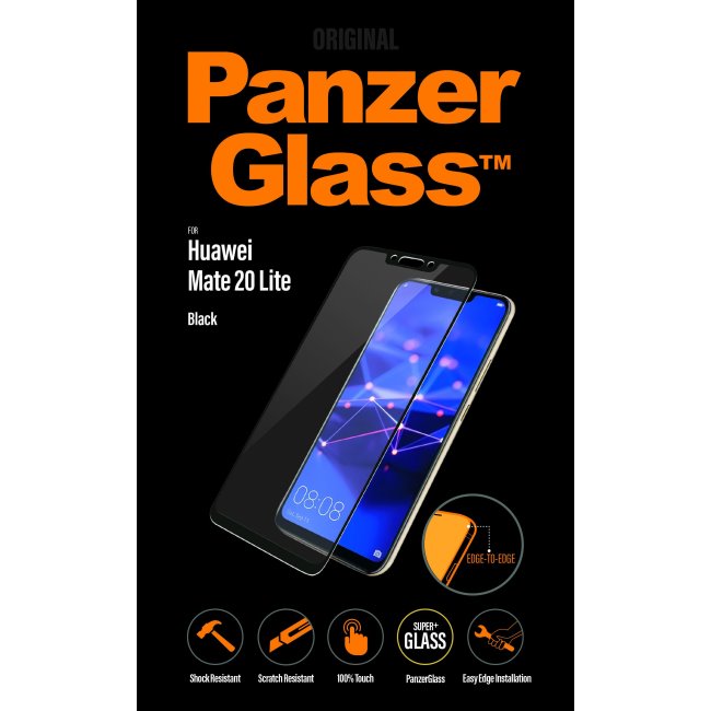 Temperált védőüveg PanzerGlass egész kijelzőre  Huawei Mate 20 Lite, fekete
