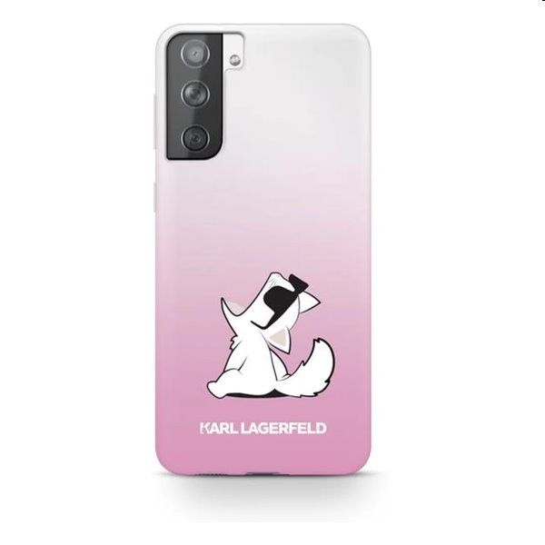 Tok Karl Lagerfeld PC/TPU Choupette Eats for Samsung Galaxy S21 Plus - G996B, rózsaszín