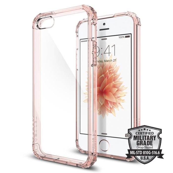 Tok Spigen Crystal Shell Apple iPhone 5, 5S és SE, rózsaszín