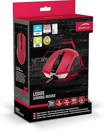 Gamer egér Speedlink Ledos Gaming Mouse, red