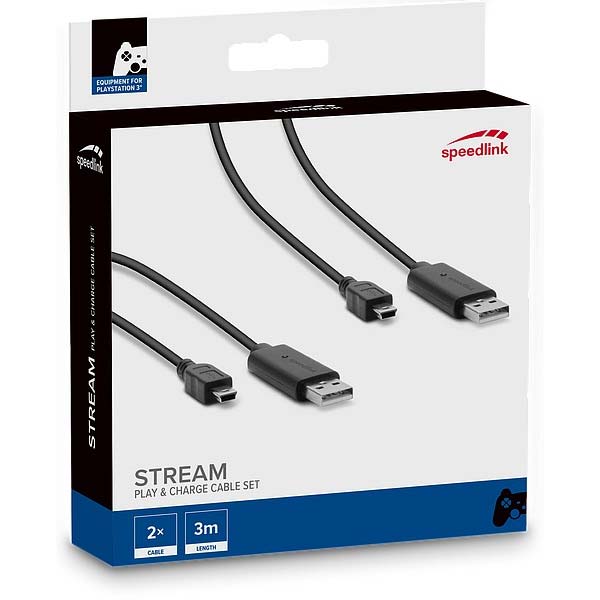 Töltőkábel szett Speedlink Stream Play & Charge Cable Set  PS3