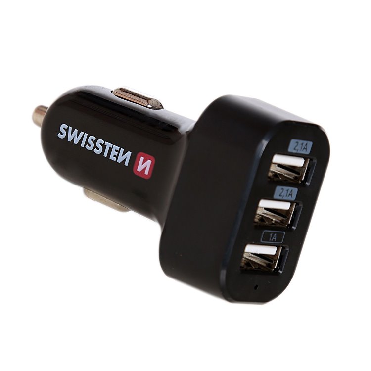 Autós töltő Swissten 5.2A 3 USB bemenettel
