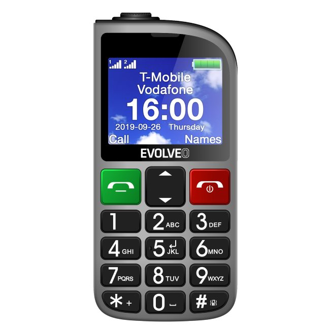 Evolveo EasyPhone FM, szürke + töltőállvány - EU disztribúció