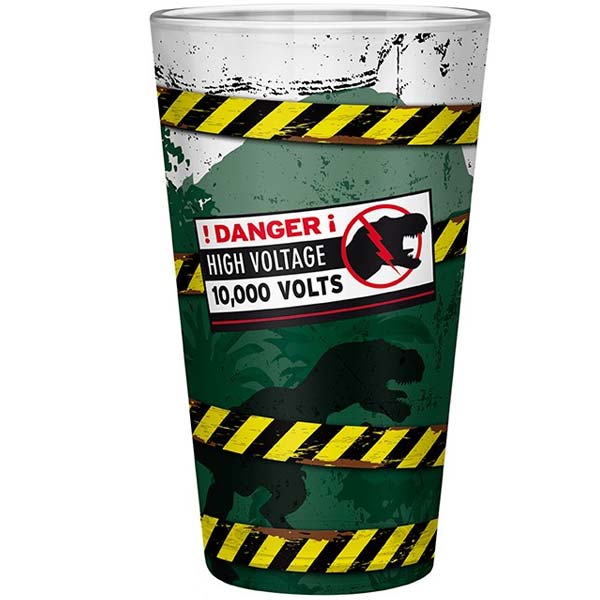Pohár Danger High Voltage Large Glass (Jurassic Park)