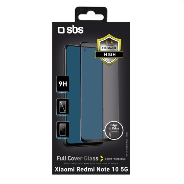 Edzett üveg SBS Full Cover for Xiaomi Redmi Note 10 5G/Poco M3 Pro 5G, fekete
