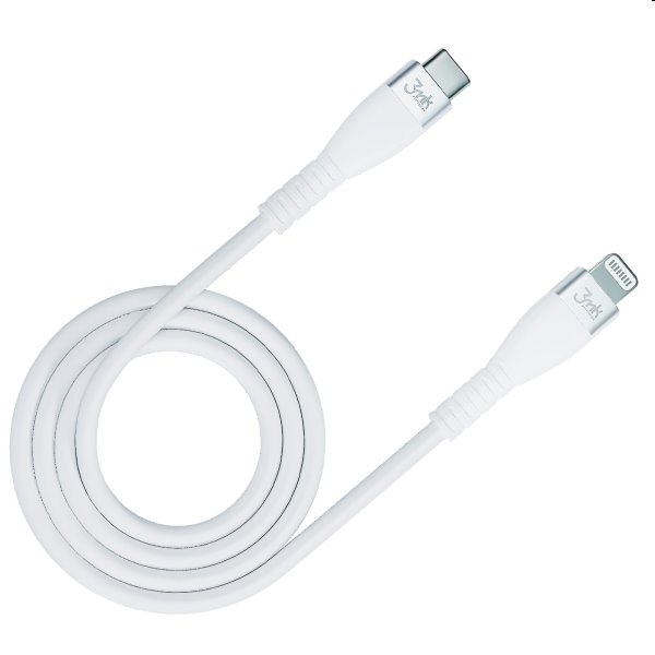 3mk Hyper Silicone kábel USB-C/Lightning MFI 1m, 20W, fehér