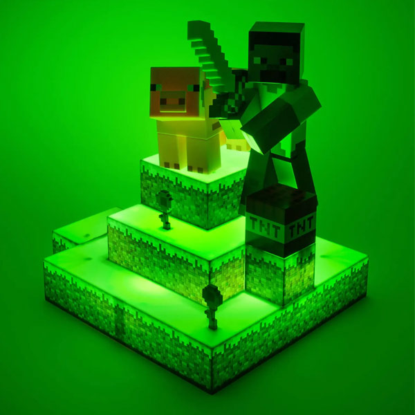 Lámpa Steve Diorama Figural (Minecraft)