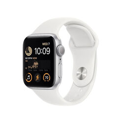 Apple Watch SE 2 GPS 44mm Silver Aluminium Case, A osztály - használt, 12 hónap garancia