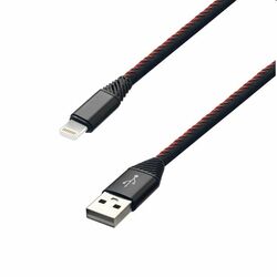 MobilNET Adat- és töltőkábel TPU USB/Lightning, 2A, 2m, fekete