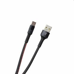 MobilNET Adat- és töltőkábel TPU USB/USB-C, 2A, 1m, fekete