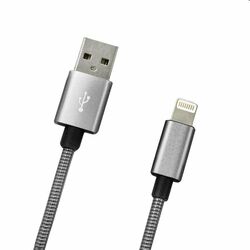 MobilNET Adat- és töltőkábel USB/Lightning, 2A, 1m, ezüst