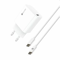 Sturdo Hálózati töltő 3A, PD, 20W, USB QC + töltőkábel USB-C/USB-C 1m, fehér